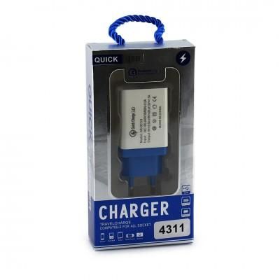 Адаптер Fast Charge QC3.0 USB AR 60/4311 WHITE