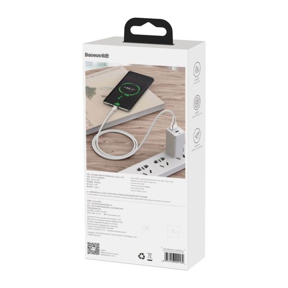 Дата кабель USB-C to USB-C 1.0m 66W metal Baseus (CAKF000102) | Зображення 3