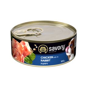 Корм Savory Puppy Rabbit & Chicken влажный с кроликом и курицей для щенят 100 гр