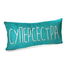 Подушка для дивану оксамитова Суперсестра 50x24 см (52BP_21M003)