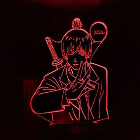 Акриловий світильник-нічник Aki Chainsaw Man червоний tty-n002139