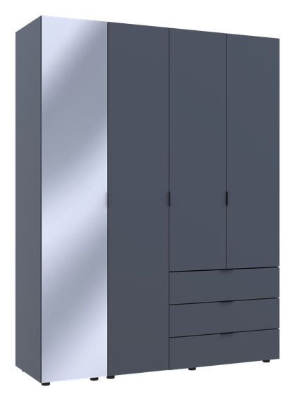 Комплект шкафов для одежды Doros Гелар (2 шт.) 155х49,5х203,4 см Зеркало/Графит (DRS-011135) | Зображення 1