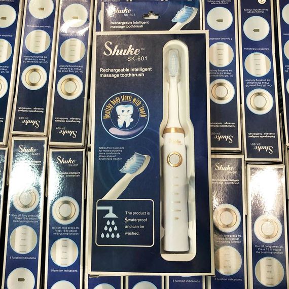 Звукова зубна щітка Shuke SK-601, Зубна щітка на акумуляторі пульсувальна, Зубна щітка CK-163 на батарейках | Зображення 1
