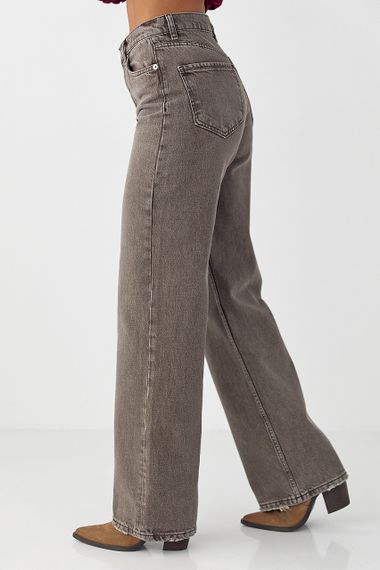 Жіночі шоколадні прямі джинси - коричневий цвет, 36р (є розміри) | Зображення 4