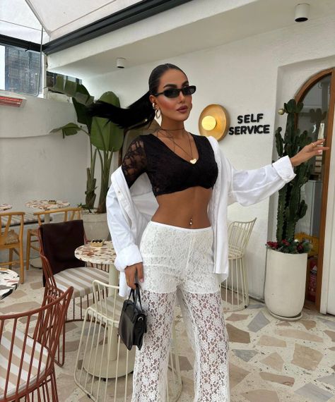 Женские гипюровые летние брюки с шортиками IP731 цвет белый, размер L/XL | Зображення 3