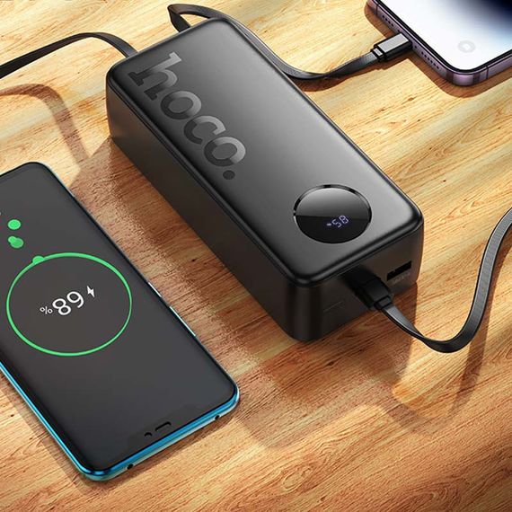 Портативное ЗУ Power Bank Hoco J132B Sabio 22.5W+PD20W with 3 cables 30000 mAh Black | Зображення 3