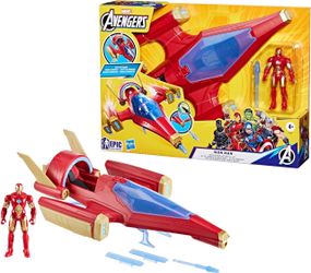 Літак з фігуркою Залізної людини Оригінал Hasbro Marvel Avengers Epic Hero Series Iron Man Repulsor Blast Battle Jet