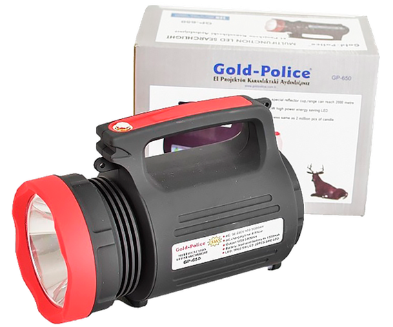 Ліхтар (прожектор) акумуляторний Gold Police GP-650 5W + 22 LED + power bank чорний (24396-GP-650_972) | Зображення 5