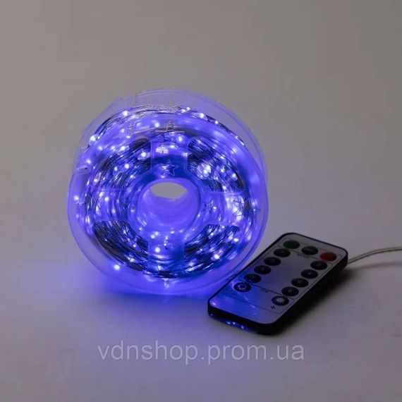 Гірлянда роса на пульті 100 метрів на 1000 led світлодіодів крапля на білому дроті синя 1000L100MWBL | Зображення 6