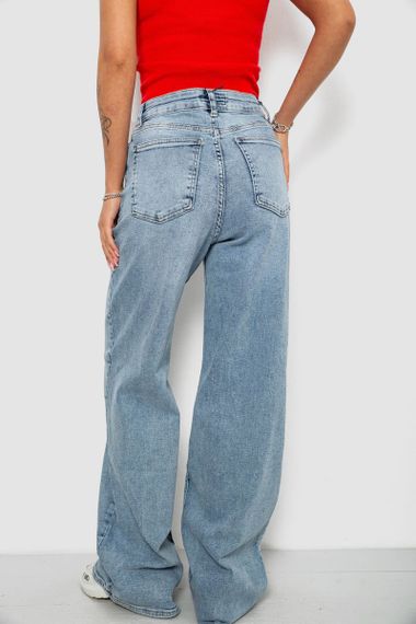 Джинси жіночі однотонні Wide leg, колір блакитний, 244R00198 | Зображення 3