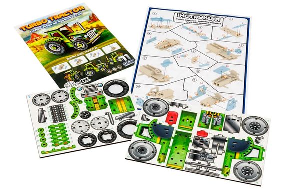 Конструктор дерев'яний Puz-00960 "Turbo Tractor" в кульку PuzzleOK | Зображення 4