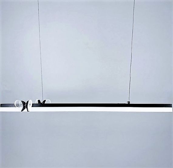 Люстра світлодіодна підвісна LED світильник для квартири на стелю лед 26514 Чорний 10-200х15х100 см.