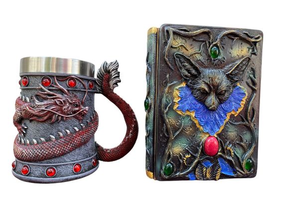 Подарунковий набір Кухоль 3D Танард Red Rose та Блокнот 3D «Лісовий Грімуар Лиси»