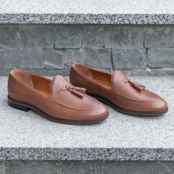 Светлые мужские туфли лоферы Ikos 45  размер | Зображення 2