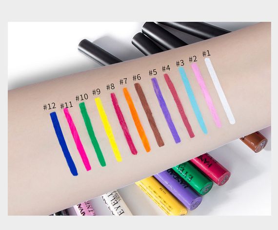 Кольорова водостійка підводка для очей HANDAIYAN Eyeliner Long Lasting Professional колір №4 Коричневий | Зображення 4