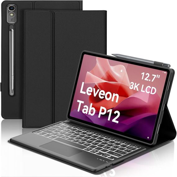 Чохол-підставка для Lenovo Tab P12 12.7” TB370FU, 2023 захисний чохол-книжка з регульованим кутом нахилу, чорний | Зображення 5
