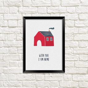 Постер у рамці With you I am home A4 (MT4_19NG045_BL)
