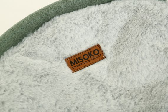 Складаний лежак для домашніх тварин MISOKO Pet bed round plush, 45x45x22 cm, light green | Зображення 1