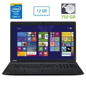 Ноутбук Б-клас Toshiba Satellite Pro C70-A-153 / 17.3" (1600x900) TN / Intel Core i5-4200M (2 (4) ядра по 2.5 - 3.1 GHz) / 12 GB DDR3 / 750 GB HDD / Intel HD Graphics 4600 / WebCam / DVD-RW б/в