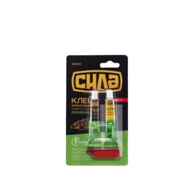 Клей єпоксидний двокомпонентний 20 гр прозорий СИЛА