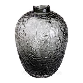 Ваза для квітів зі скла, декоративна кругла, 30 см, сіра HP-1731