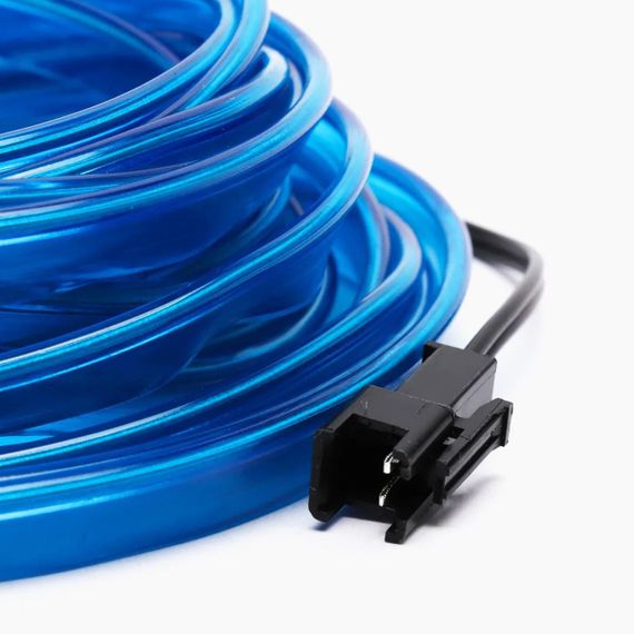 Гнучка світлодіодна стрічка для авто 3м, від USB, Синя / Неонова підсвітка для салону автомобіля | Зображення 4