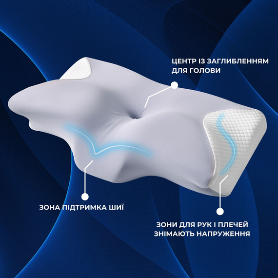 Подушка ортопедична анатомічна з ефектом пам'яті "Метелик" (pillow-04) | Зображення 2