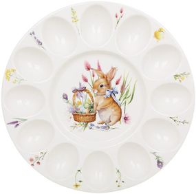 Блюдо порцелянове "Easter Melody" (Кролик) Ø27см для 12ти яєць і паски (великоднє блюдо)