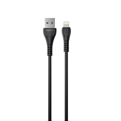Кабель HAVIT HV-CB641C USB - Lightning 2.1A Black 1.8m (6/120)
