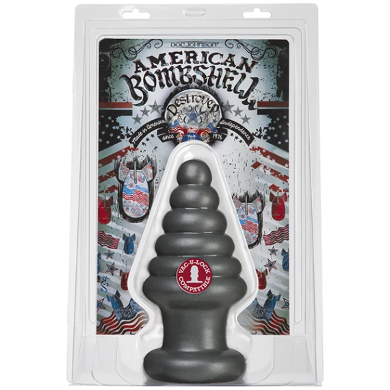 Анальна пробка для фістингу Doc Johnson American Bombshell Destroyer Gun Metal, діаметр 10,7 см | Зображення 1