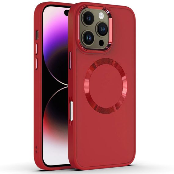 TPU чехол Bonbon Metal Style with MagSafe для Apple iPhone 16 Pro (6.3") Красный / Red