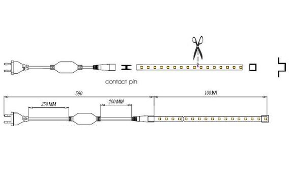 Кабель живлення PROLUM для LED стрічки 220V 12ММ | Зображення 4
