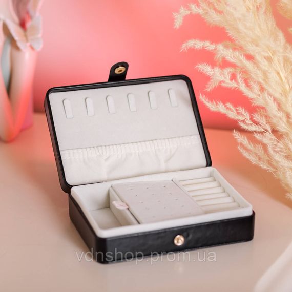 Скринька для прикрас з еко шкіри 16×11×4.7 см органайзер для ювелірних виробів HP-5-30B | Зображення 5