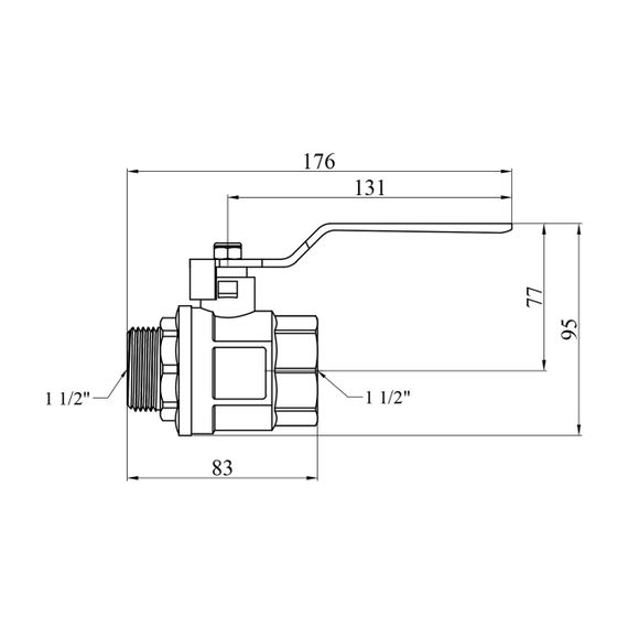 Кран кульовий Valves 1 1/2'' ВЗ PN30 синя ручка | Зображення 1