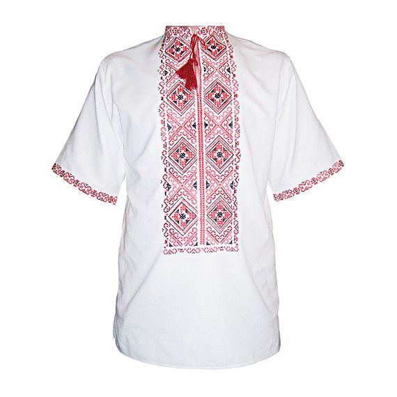 Рубашка Украинская вышиванка 563 цвет белый размер L/XL