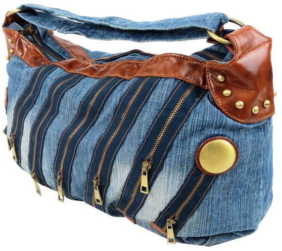 Женская джинсовая сумка Fashion jeans bag синяя | Зображення 5