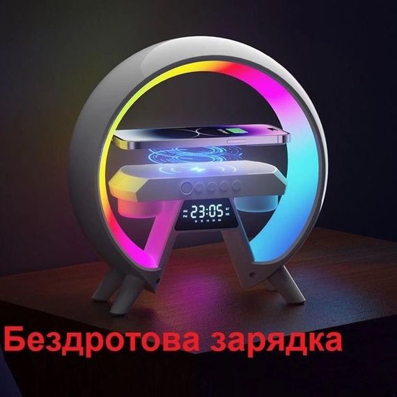 Часы хамелеон с термометром будильник ночник, Беспроводная зарядка с подсветкой и динамиком TV-64 | Зображення 1