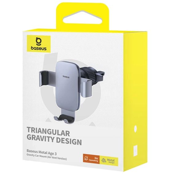 Автотримач Baseus Metal Age 3 Gravity Car Mount (Air Outlet Version) (C40467600) Space Grey | Зображення 3
