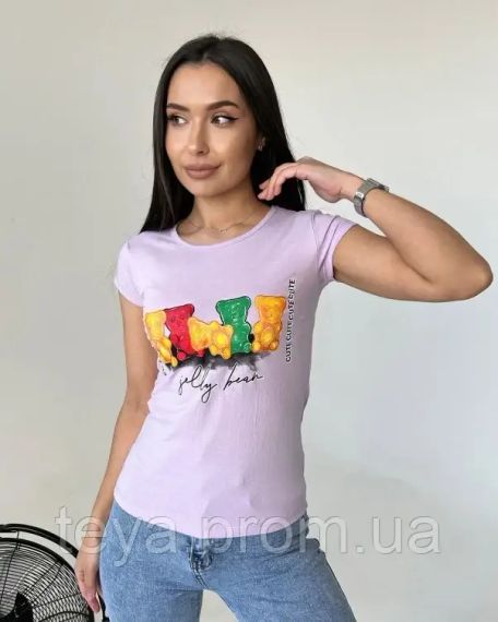 Футболка для жінок колір бузковий FI_007561