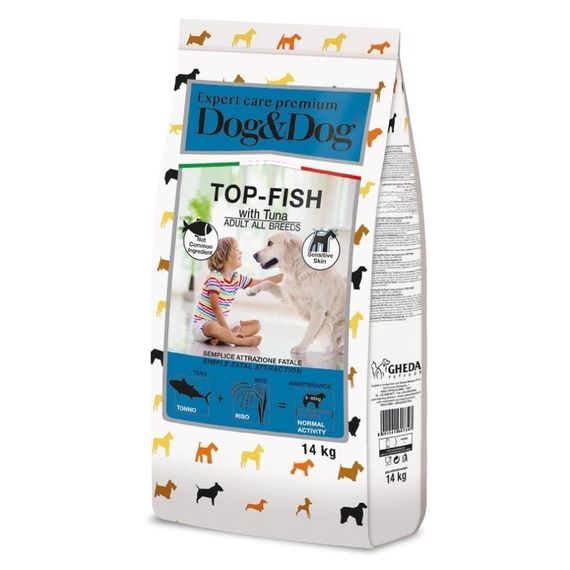 Сухий корм з рибою для собак Gheda D&Dog Expert Care Premium Top-Fish, 14 кг