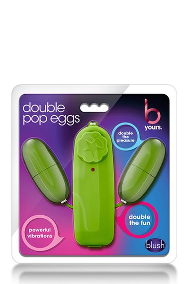 T330763 подвійне віброяйце B yours DOUBLE POP EGGS LIME, Зелений | Зображення 1