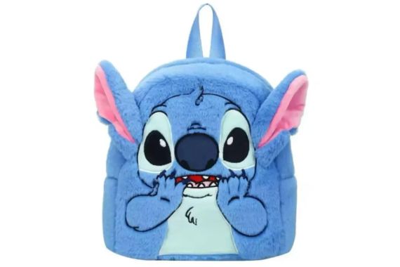 Плюшевый рюкзак Стич Disney Fairy Stitch мягкий детский рюкзак с ушками и мордочкой синий | Зображення 2