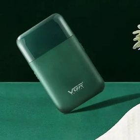 Аккумуляторная мужская мини электробритва VGR V-390 для бритья бороды и усов шейвер. LM-906 Цвет: зеленый