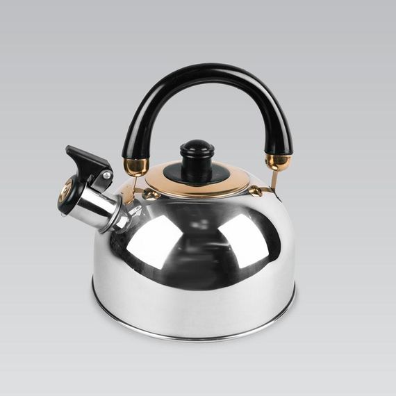 Чайник 1.6 л Maestro Basic MR-1300-BLACK з нержавіючої сталі зі свистком для всіх типів плит