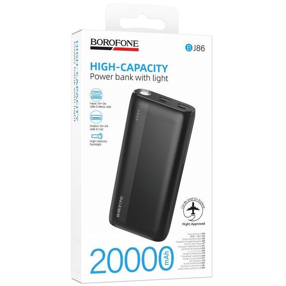 Портативний ЗП Power Bank Borofone BJ86 Victoria 20000 mAh Black | Зображення 2
