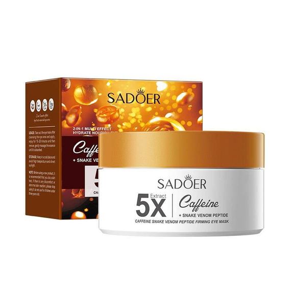 Патчі для очей Sadoer Coffeeine + Snake Venom Peptide від набряків і темних кіл з кофеїном і пептидом зміїної отрути, 80 шт/100г