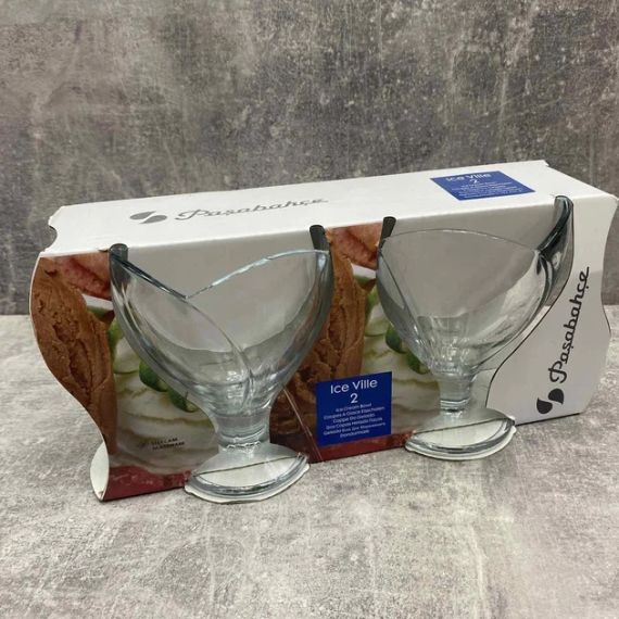 Набір креманок Pasabahce Ice Ville 51638, 200 мл, 2 шт, скляні на ніжці для десертів і морозива | Зображення 8