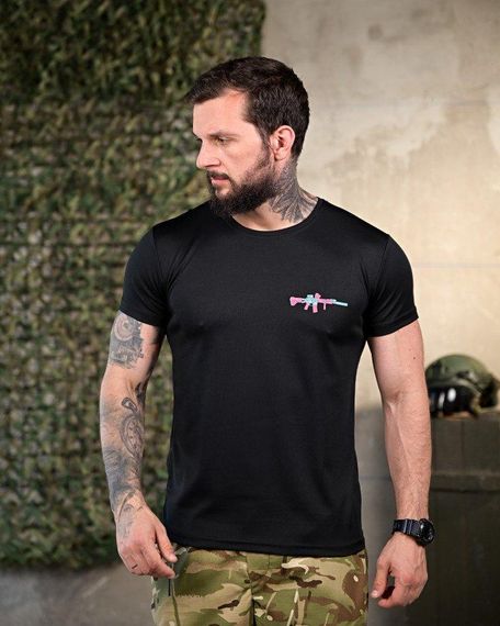 Тактична волога відводна футболка gun black ПП4646 | Зображення 1