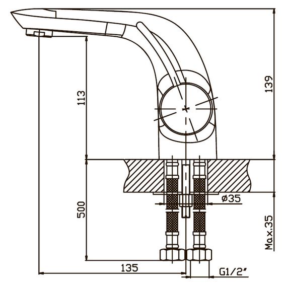 Змішувач для умивальника Haiba Alaska 001 (HB0012) | Зображення 2