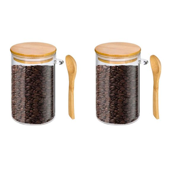 Cтеклянные банки герметичные с крышками и ложками на 540 мл, банки для конфет с крышками, прозрачные банки